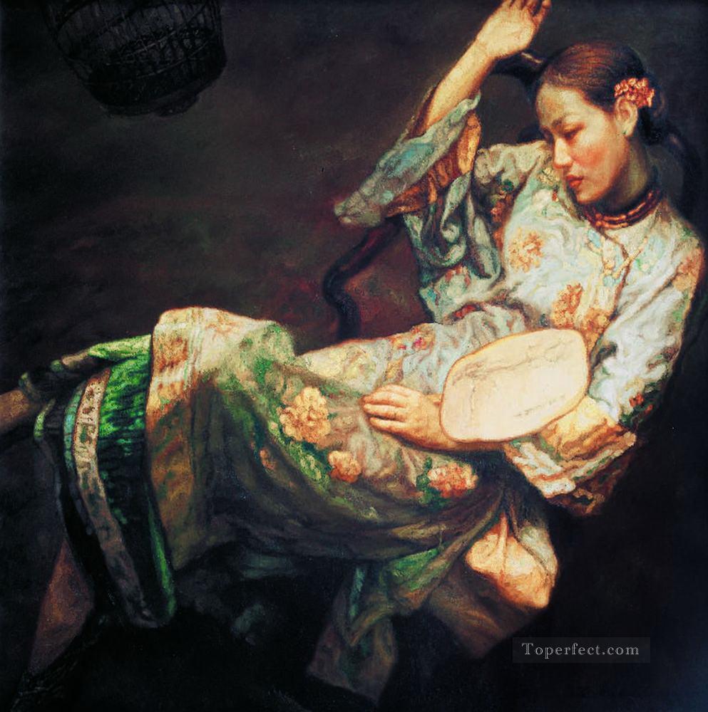 Drunk Beauty Chinese Chen Yifei Oil Paintings